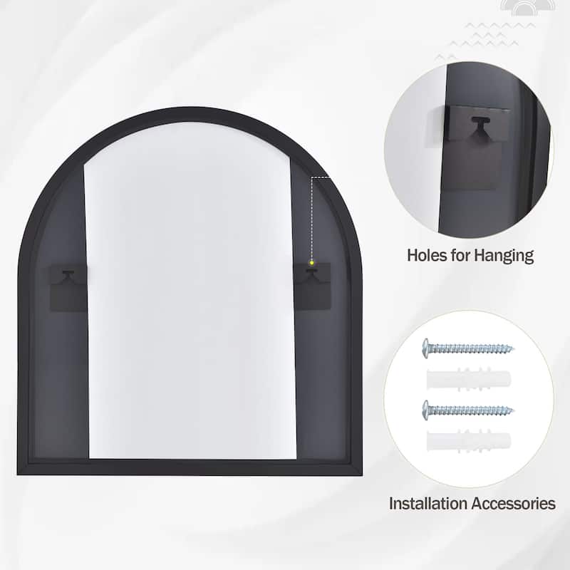 Arch Wall Mounted 34 x 32 Bathroom Vanity Mirror Unique Decor
