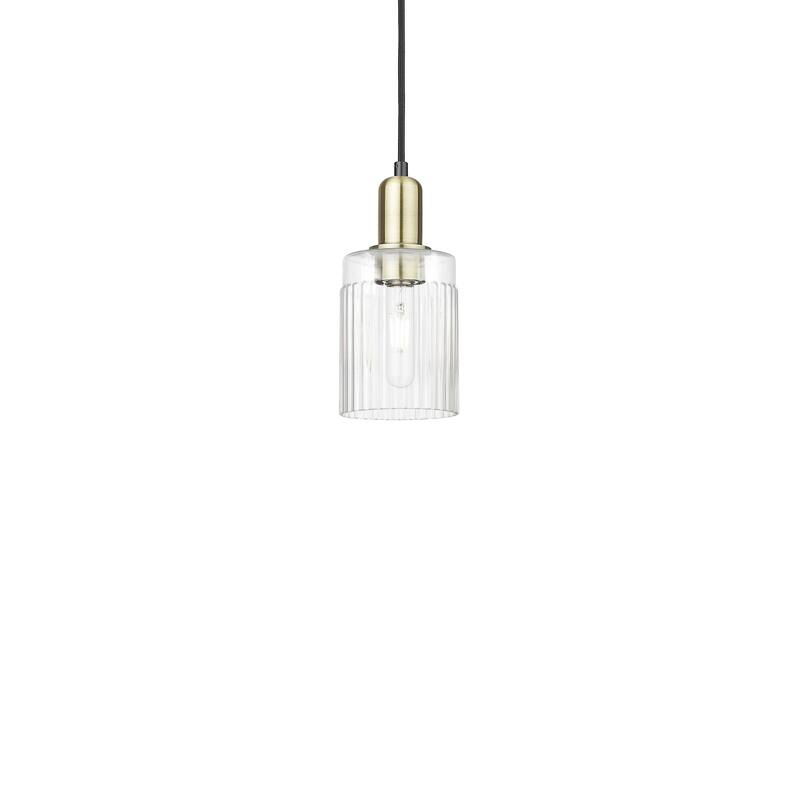 Innovations Lighting 716-1P-10-5 Hadley Pendant Hadley 5" Wide Mini - Black Antique Brass / Clear