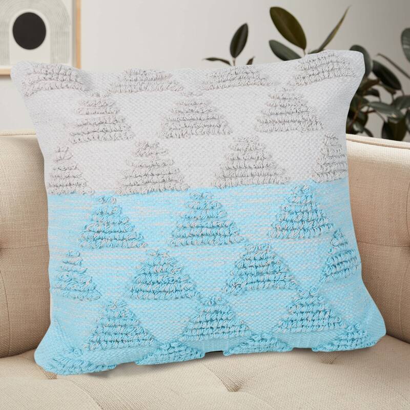 Sevita Contemporary Textured Diamond Cotton Throw Pillow