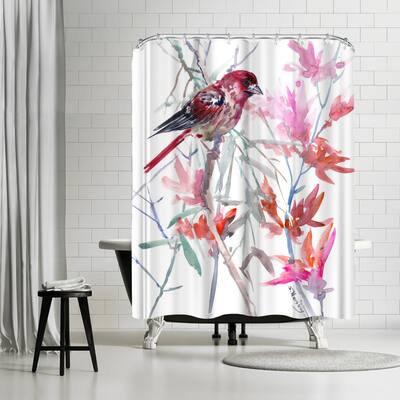 Americanflat 71" x 74" Shower Curtain, Housefinch by Suren Nersisyan