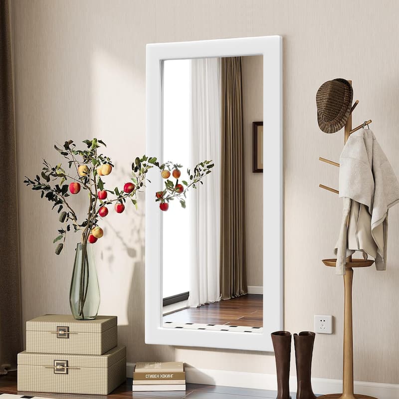 Farmhouse Style Wooden Square Mirror, Pastoral Style in The Bathroom