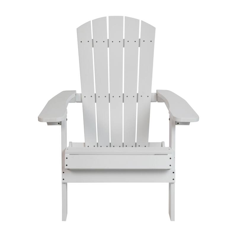 Set of 2 Poly Resin Folding Adirondack Chair-Indoor/Outdoor Patio Chair