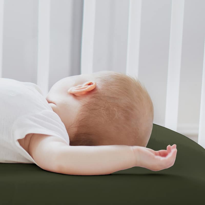 Sweet Jojo Designs Woodland Animals Boy, Girl, Unisex/Gender Neutral 2 Pack Baby Bassinet Fitted Sheets - Solid Green and Forest