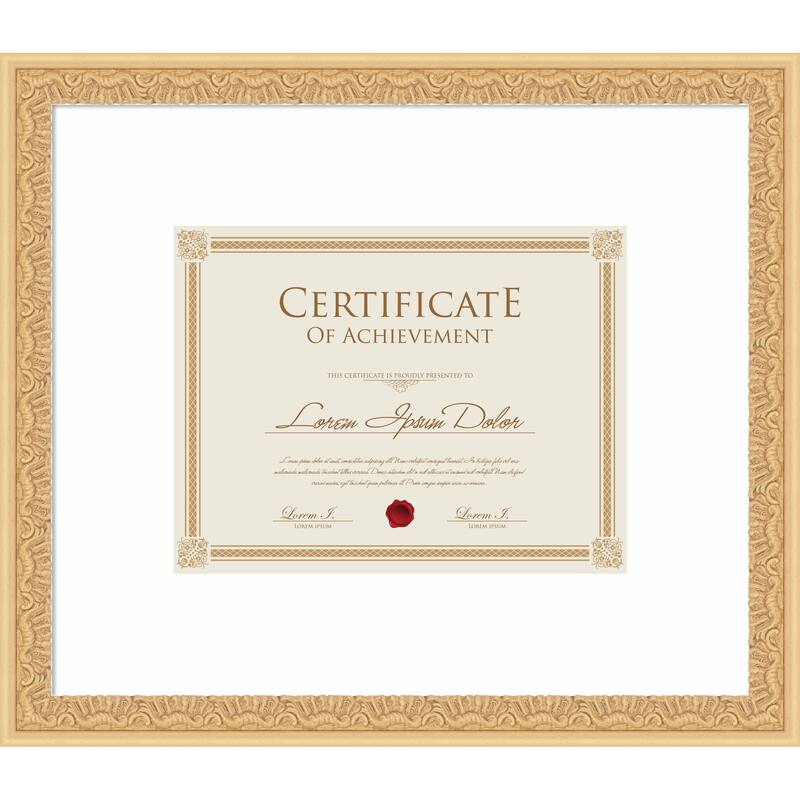 Bethany Picture Frame, Photo Frame - 17x14.5 Matted to 11x9 - Bethany Gold