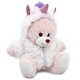 preview thumbnail 1 of 4, DolliBu Rose Gold Bunny Unicorn Plush with Clothes Stuffed Animal Toy - 8 inches