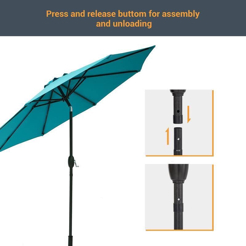 LIVOOSUN 9ft Patio Umbrella Outdoor Table Umbrella with Tilt and Crank