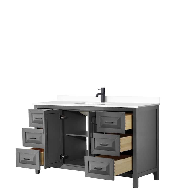 Daria 60 Inch Single Vanity, Cultured Marble Top