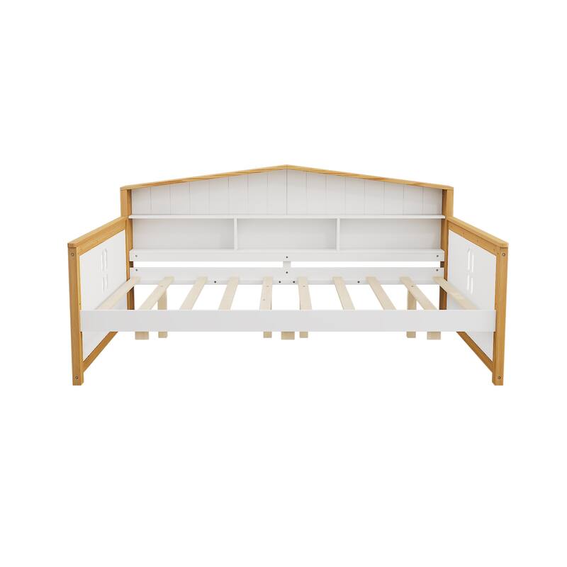 Wooden Daybed Bed Frame with Two Drawers