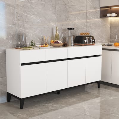 63''W 4 Drawer Sideboard Large Storage Cabinet Buffet Chest Dresser