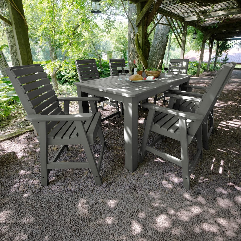 Weatherly 7-piece Outdoor Dining Set - 42" x 72" Table, Counter-height
