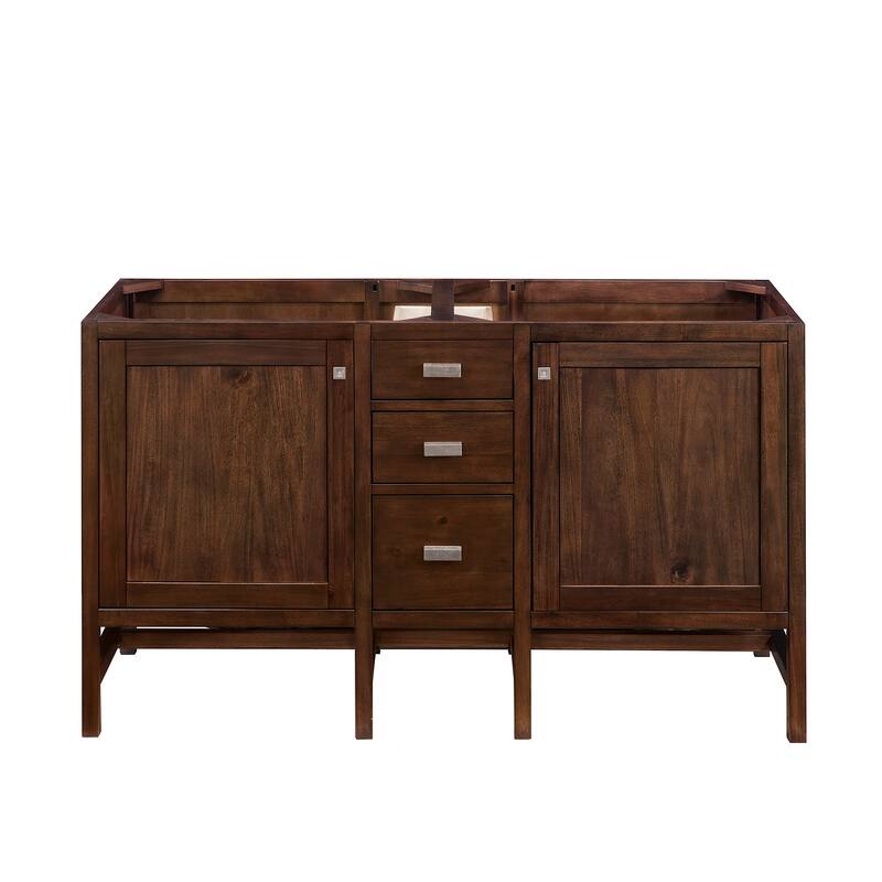 James Martin Vanities Addison 60" Double Vanity, Mid Century Acacia - Base Only - No Top