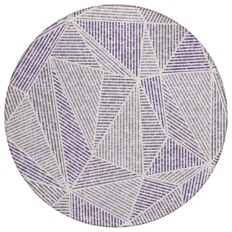 Machine Washable Indoor/ Outdoor Chantille Mosaic Geometric Rug