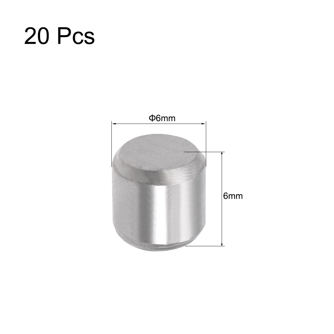 30 Pieces 6x40mm Dowel Pin Stainless Steel Shelf Support Pegs Pin Fasten Elements Perfect for Fixing a Components Position Join Components