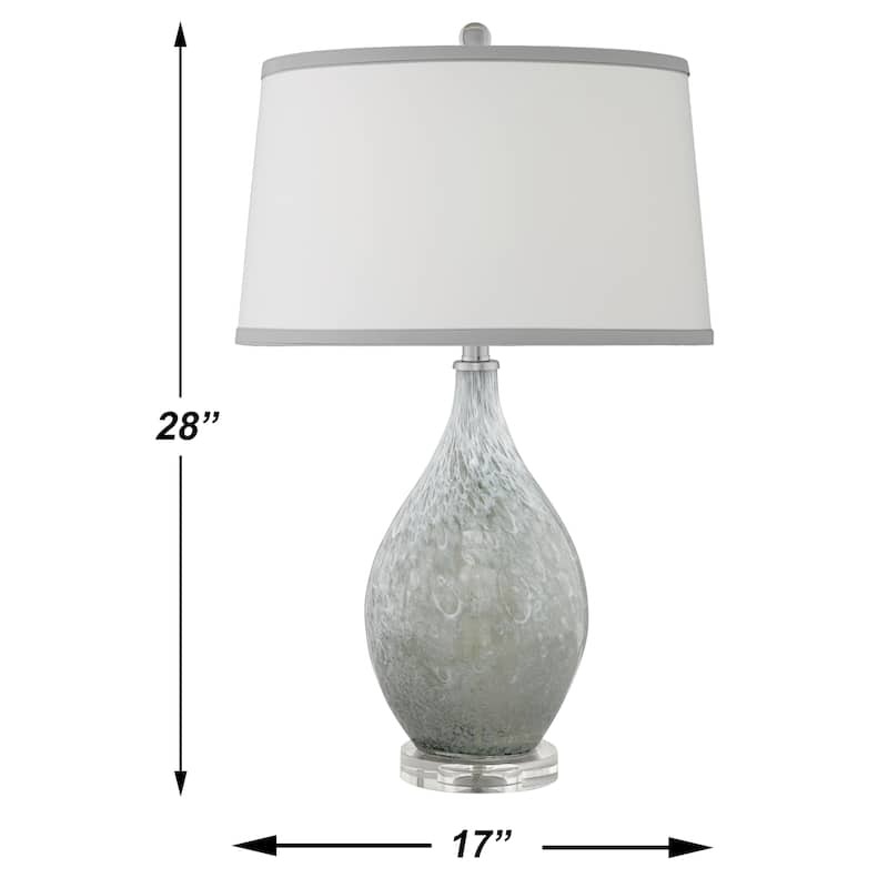 Ravenna 28 in. Grey Spotted Glass Table Lamp