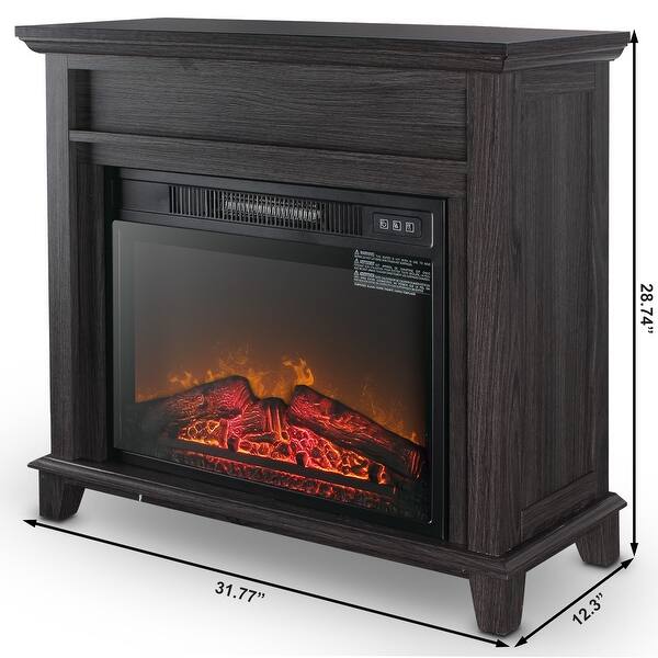 Shop Belleze 32 Electric Mantel Fireplace Heater With Adjustable