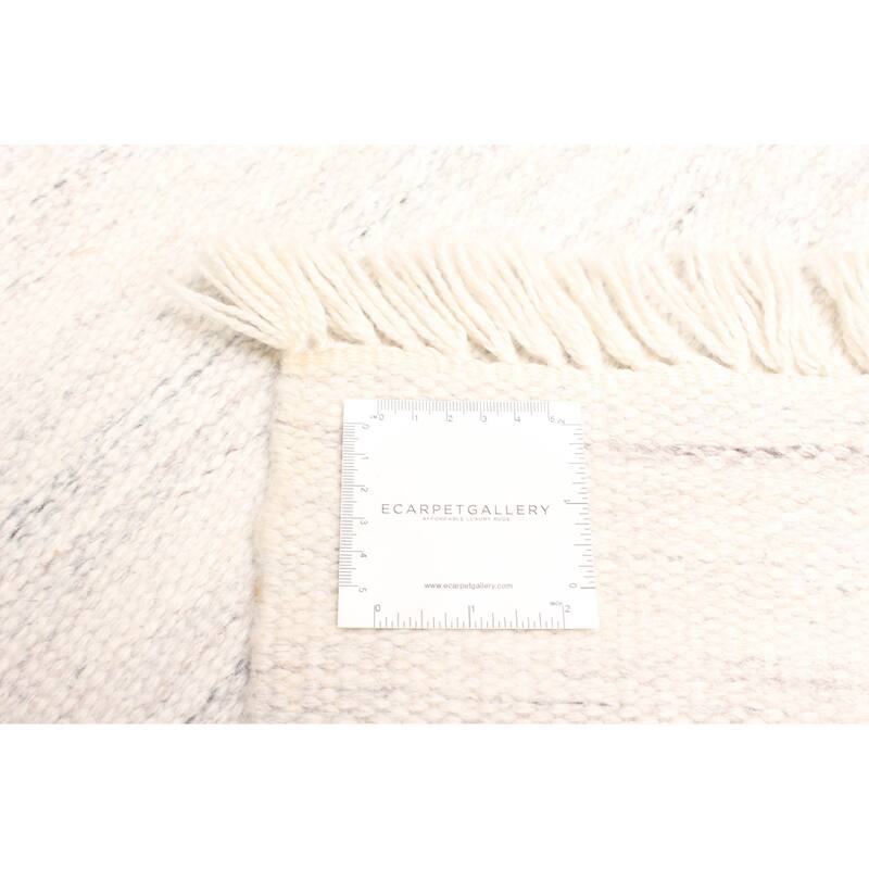 ECARPETGALLERY Flat-Weave Ankara FW Ivory Wool Kilim - 5'0 x 7'6