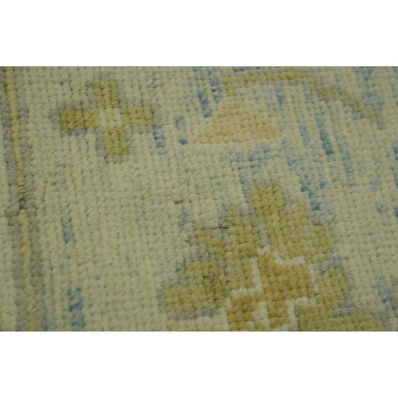 Handmade Wool Oushak Turkish Area Rug, Medallion Geometric Carpet - 13' 5'' X 9' 9''