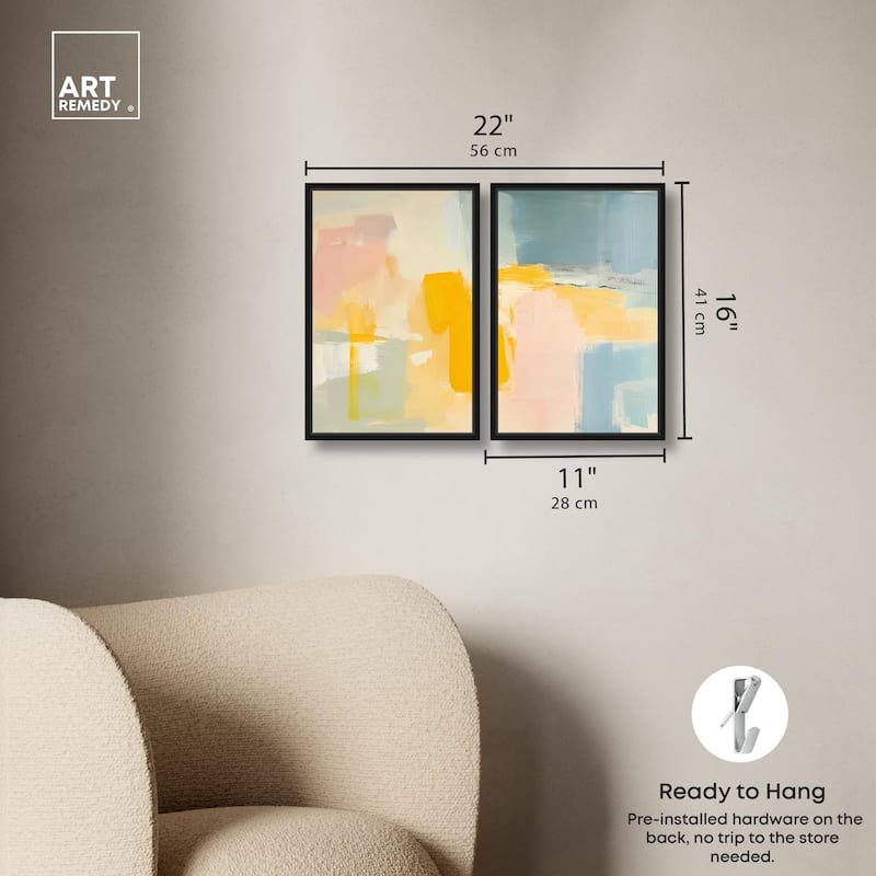 Ocean of Suns II Canvas Set of 2 by Art Remedy