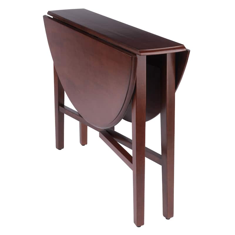 Hannah Double Drop Leaf Round Dining Table, Walnut