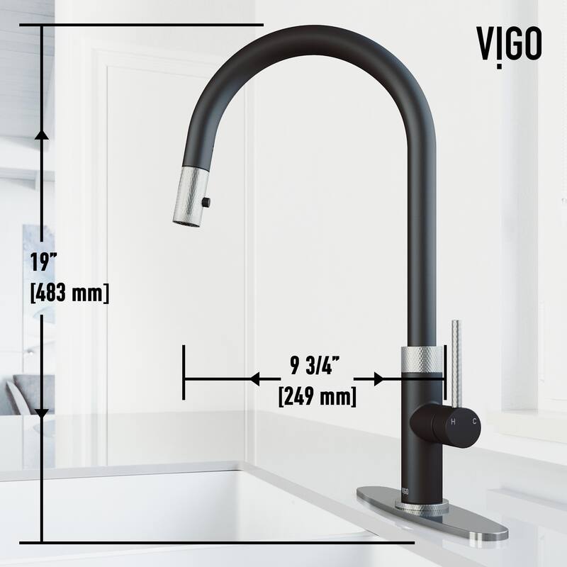 VIGO Bristol 19" H Single Handle Pull-Down Sprayer Kitchen Faucet
