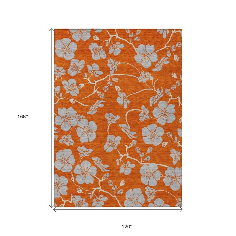 HomeRoots Floral Transitional Rectangle Outdoor Rug