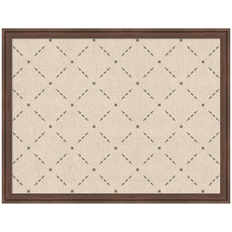 Kate and Laurel Pinboard Green Lattice Print - 26x20 - Florence Medium Brown