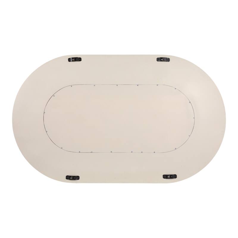 Wood Wall Mirror Modern Fluted Large Rectangular Decor - 60" White - 60" x 1.5" x 36.5"