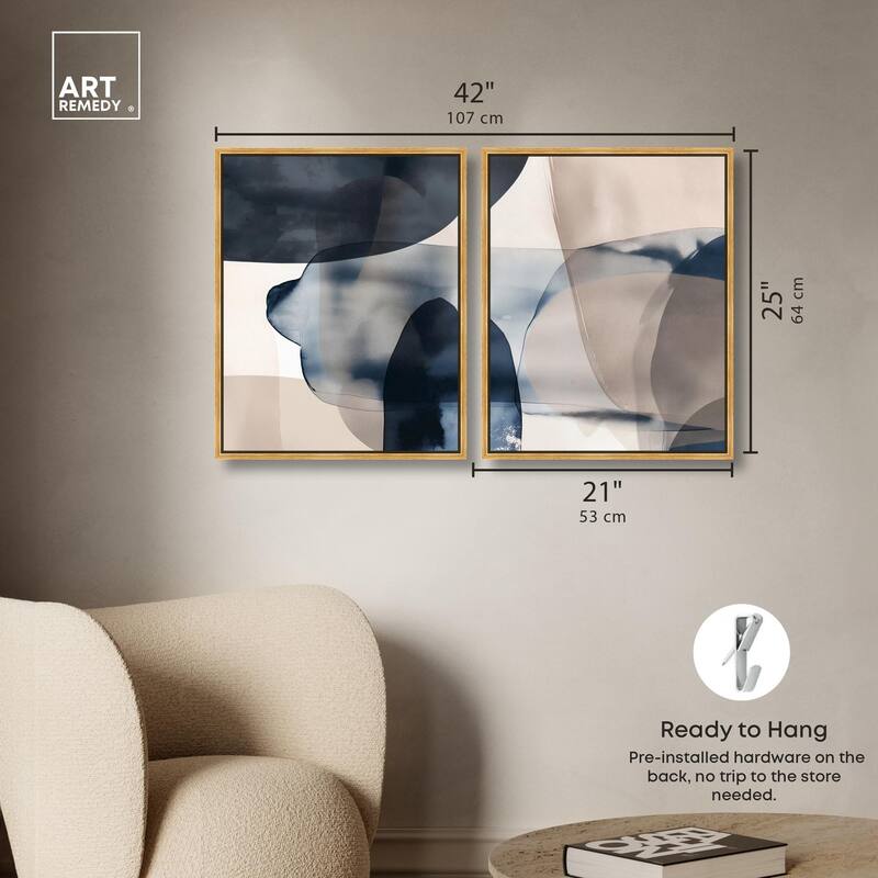 Monochrome Movement Canvas Set of 2 by Art Remedy