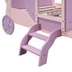 preview thumbnail 8 of 7, Twin Size Princess Carriage Bed with Crown, Wheels & Stair, Wooden Platform Car Bed Frame for Girls, No Box Spring Needed