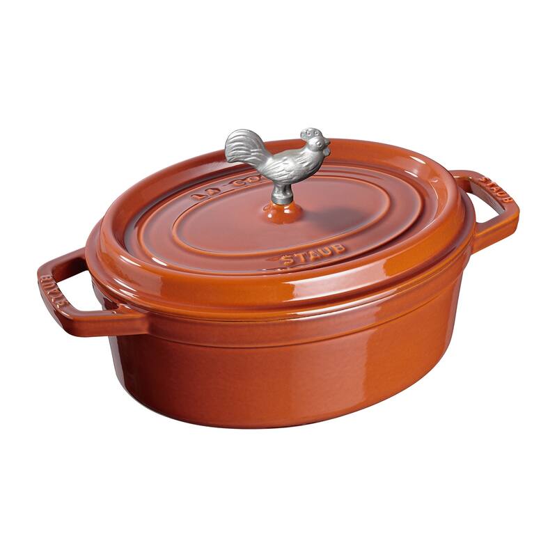 STAUB Cast Iron 5.75-qt Coq au Vin Cocotte - Burnt Orange