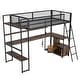 preview thumbnail 12 of 26, Twin Size Metal Loft Bed w/Built-in Work Station, LED,Multiple Storage