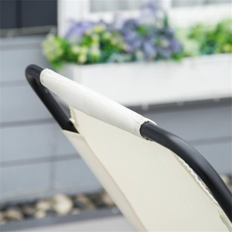 Steel Rocking Chair with Sling Fabric, High Back and Armrest - 23.25" W x 36.5" D x 36.25" H