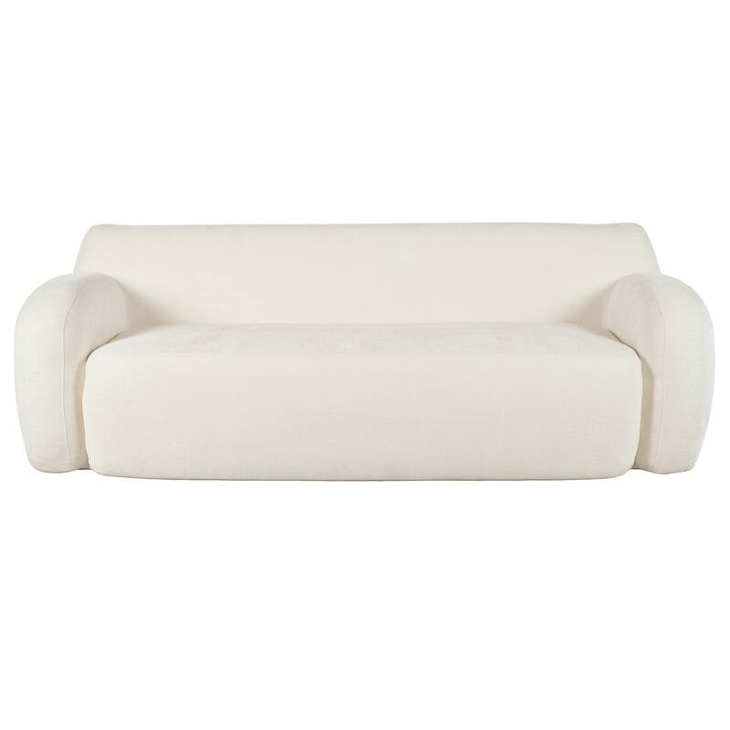 81.5" Polyester Curved 3-Seater Sofa with Ergonomic Armrests, High-Density Foam, and No Assembly Required