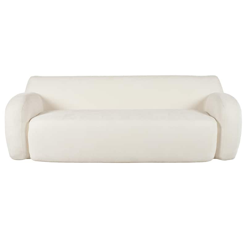 Streamlined Sofa with Curved Design and Extra-Large Seat Depth for Living Room or Guest Room