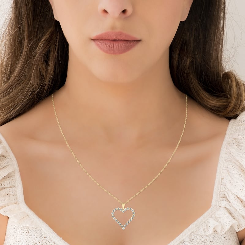 Marquee 1 CTW Diamond Heart Pendant in 14K Yellow Gold