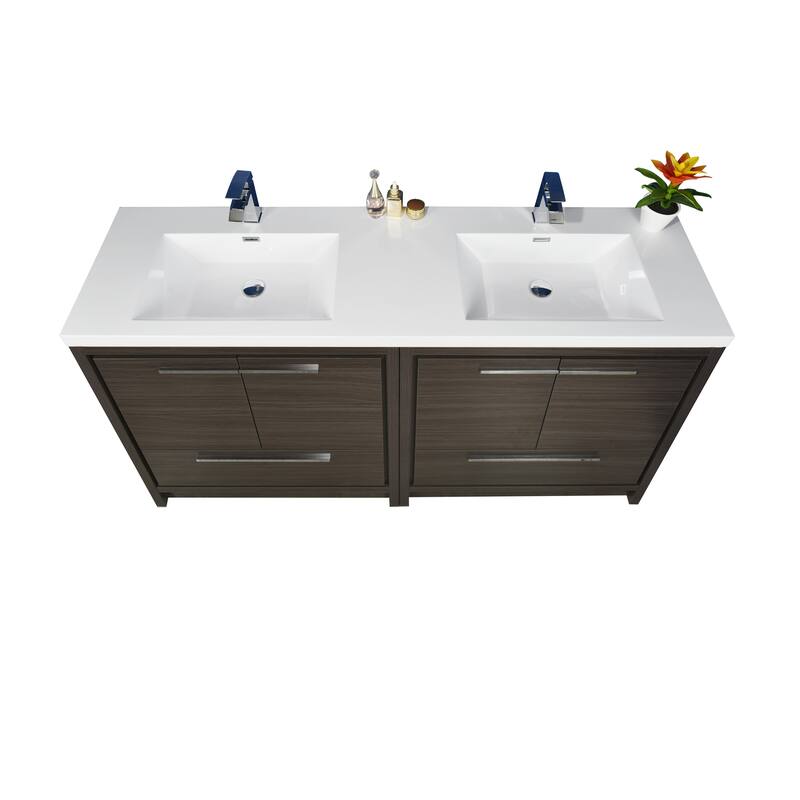 Dolce 72 Freestanding Bath Vanity with Dual Basin Reinforced Acrylic Top