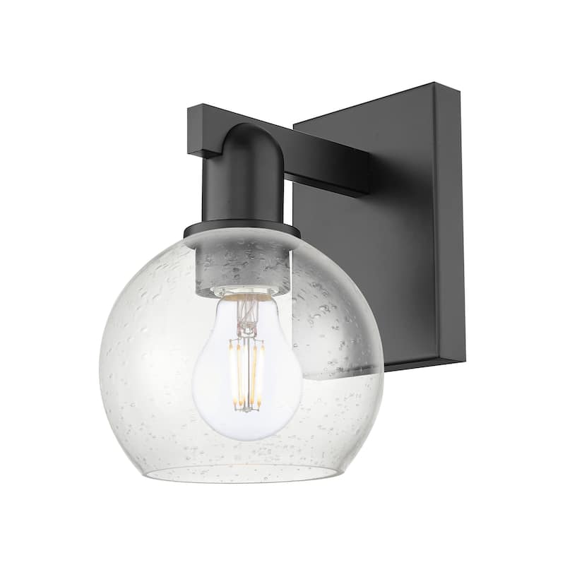 Innovations Lighting 716-1W-10-6 Athens Sconce Athens 10" Tall Wall - Matte Black / Seedy