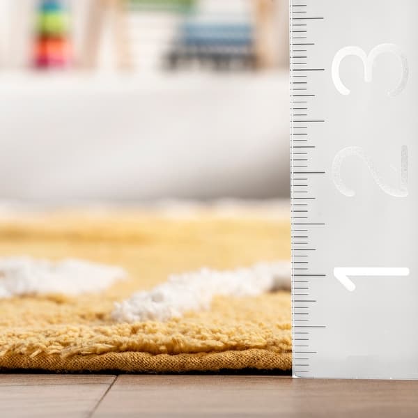 dimension image slide 11 of 15, Nuloom Alphabet SpinClean Washable Round Rug