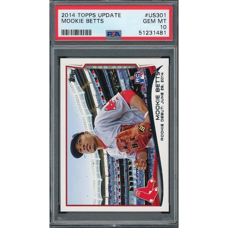 Mookie Betts 2014 Topps Update Baseball Rookie Card #US301 Graded PSA 10 - 8'6" x 11'6"