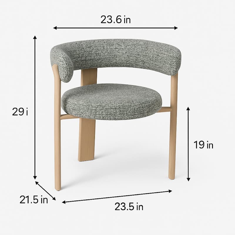 Upholstered 3-leg Wood-look Metal Frame 2pc Dining Chairs - N/A