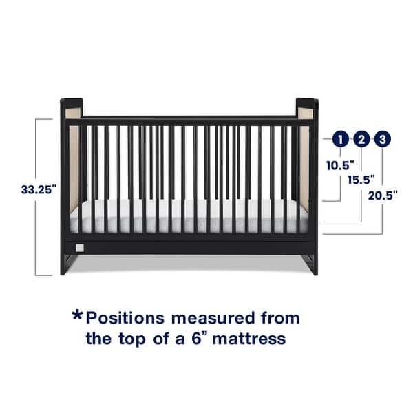 dimension image slide 4 of 6, Liam 4-in-1 Convertible Crib - Greenguard Gold Certified