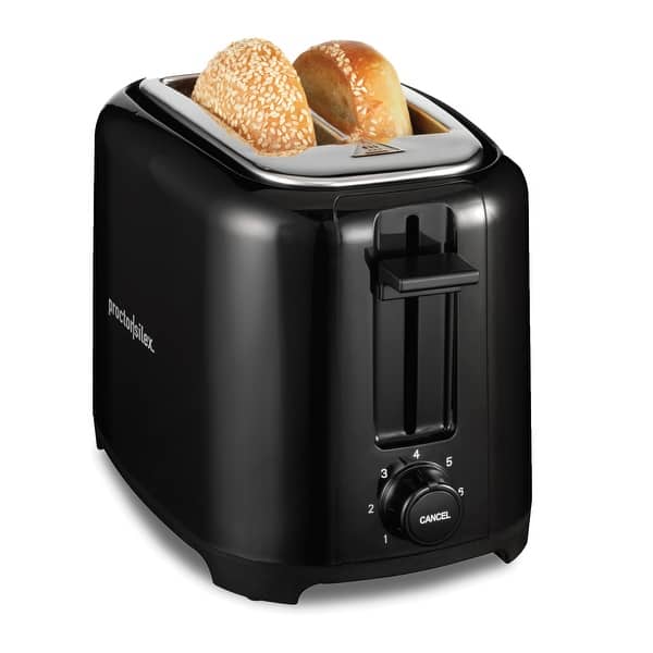 slide 2 of 8, Proctor Silex Wide-Slot 2 Slice Toaster, Black, 22215PS