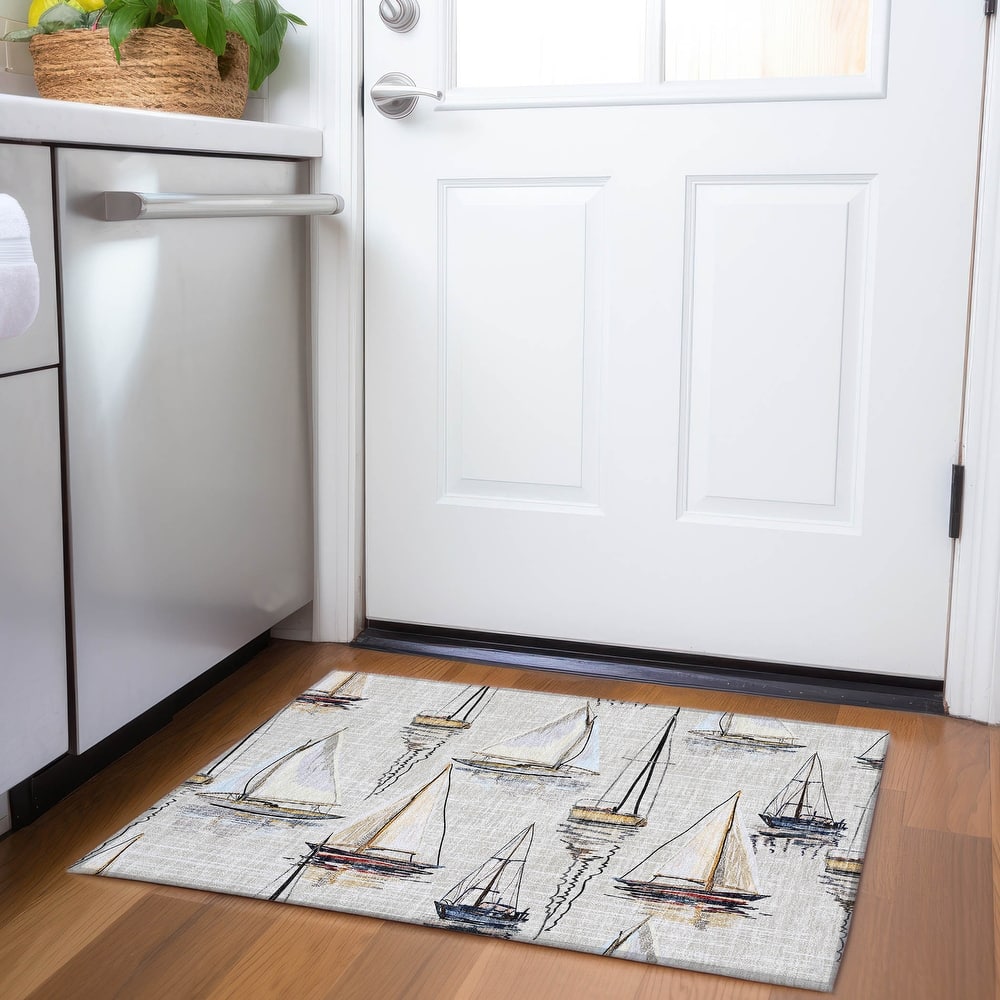 Premium Washable Super Soft Sailboat Marina Mayfield Rug