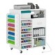 preview thumbnail 3 of 8, Moasis Craft Organizer Storage Cart with Power Outlet And Adjustable Shelves