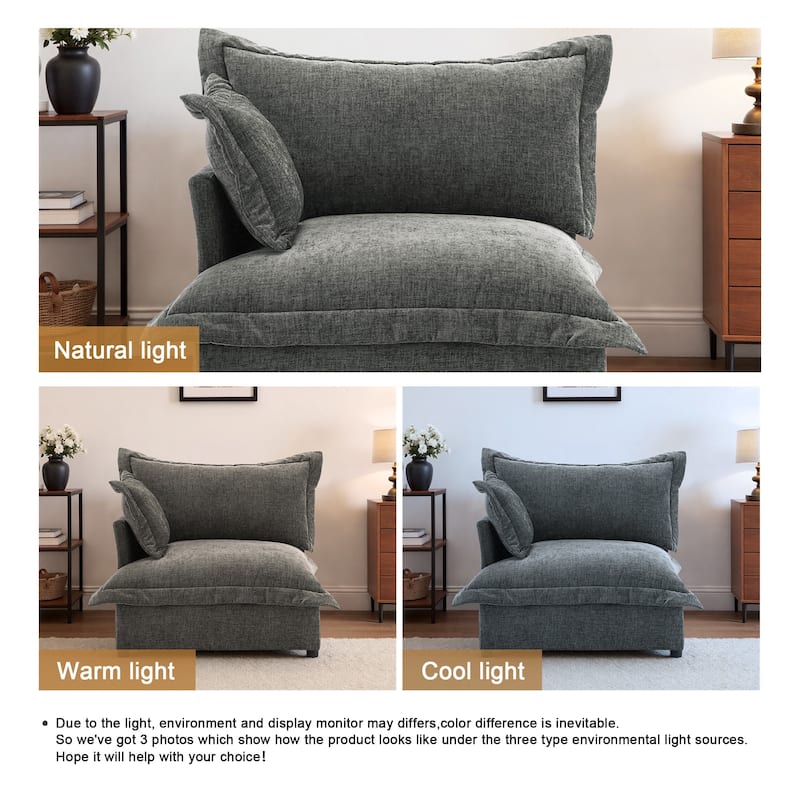 Double Layer Cushion Comfy Cloud Modular Sectional Sofa Couch Ottoman