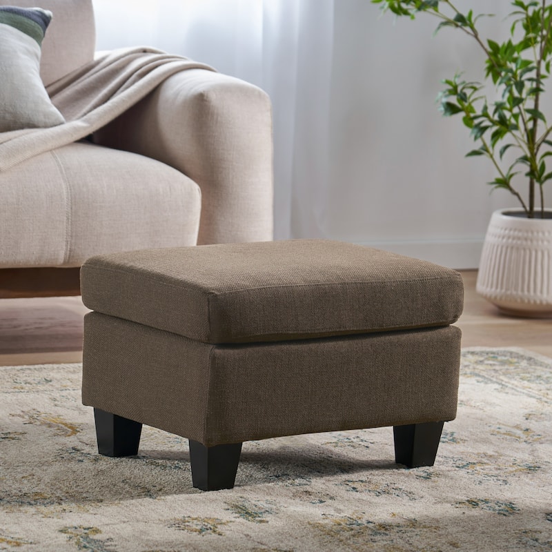 1PCS Fabric Ottoman - Brown