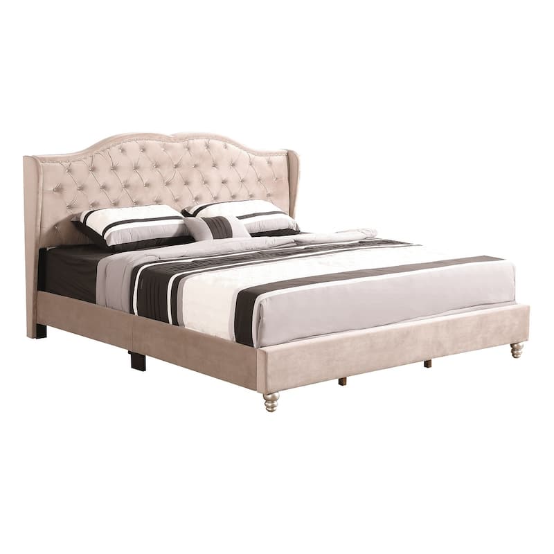 Joy Jeweled Tufted King Panel Bed