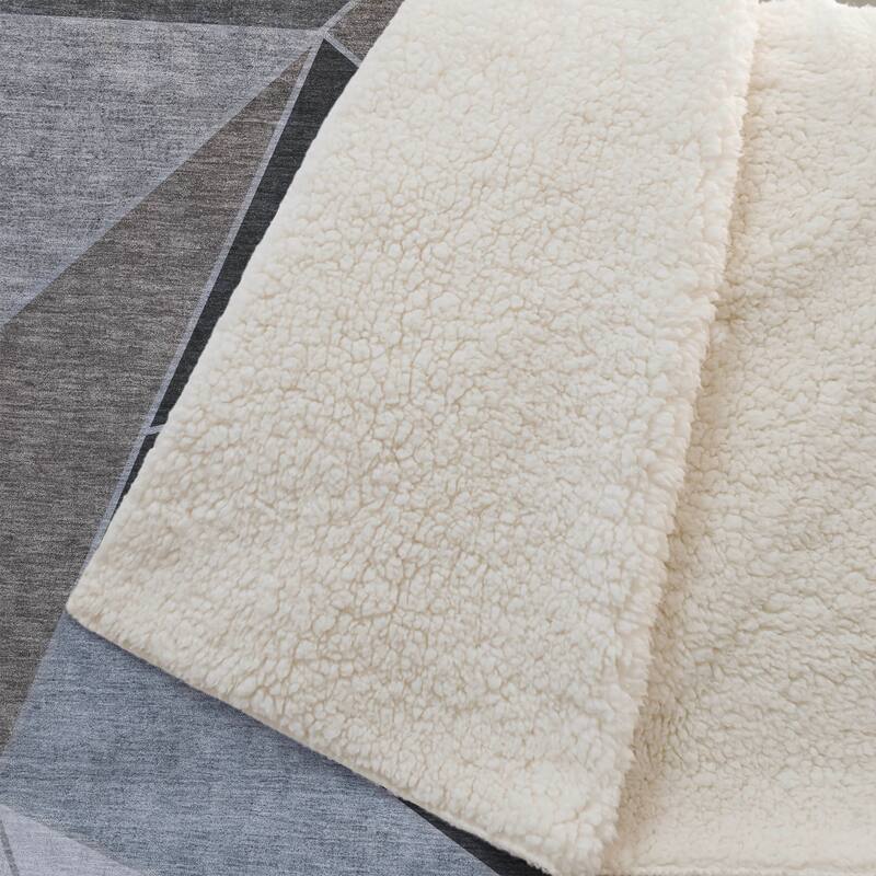 Premium Machine Washable Modern Contemporary Sherpa Throw Blanket