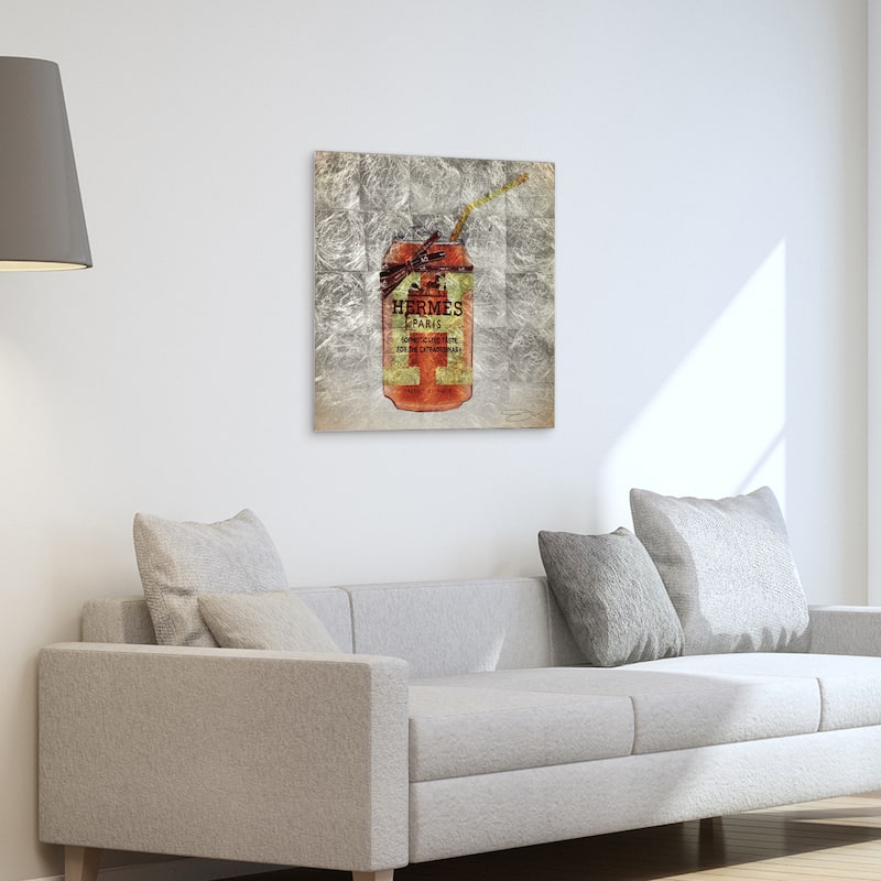 Fashion Drinks Reverse Printed Tempered Glass with Silver Leaf