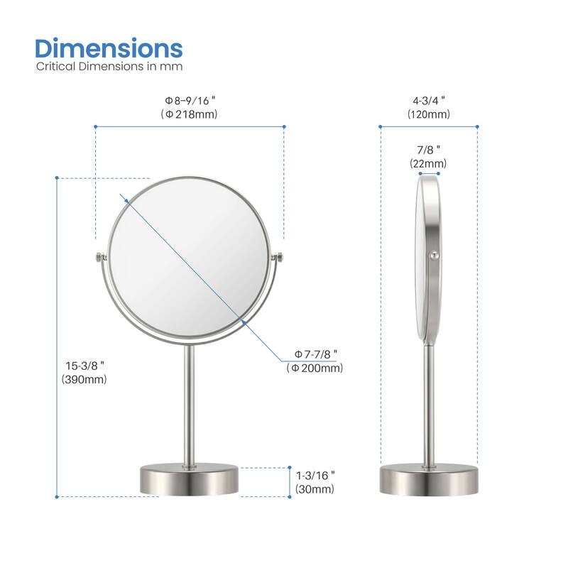 Circular Free Standing Magnifying Make Up Mirror